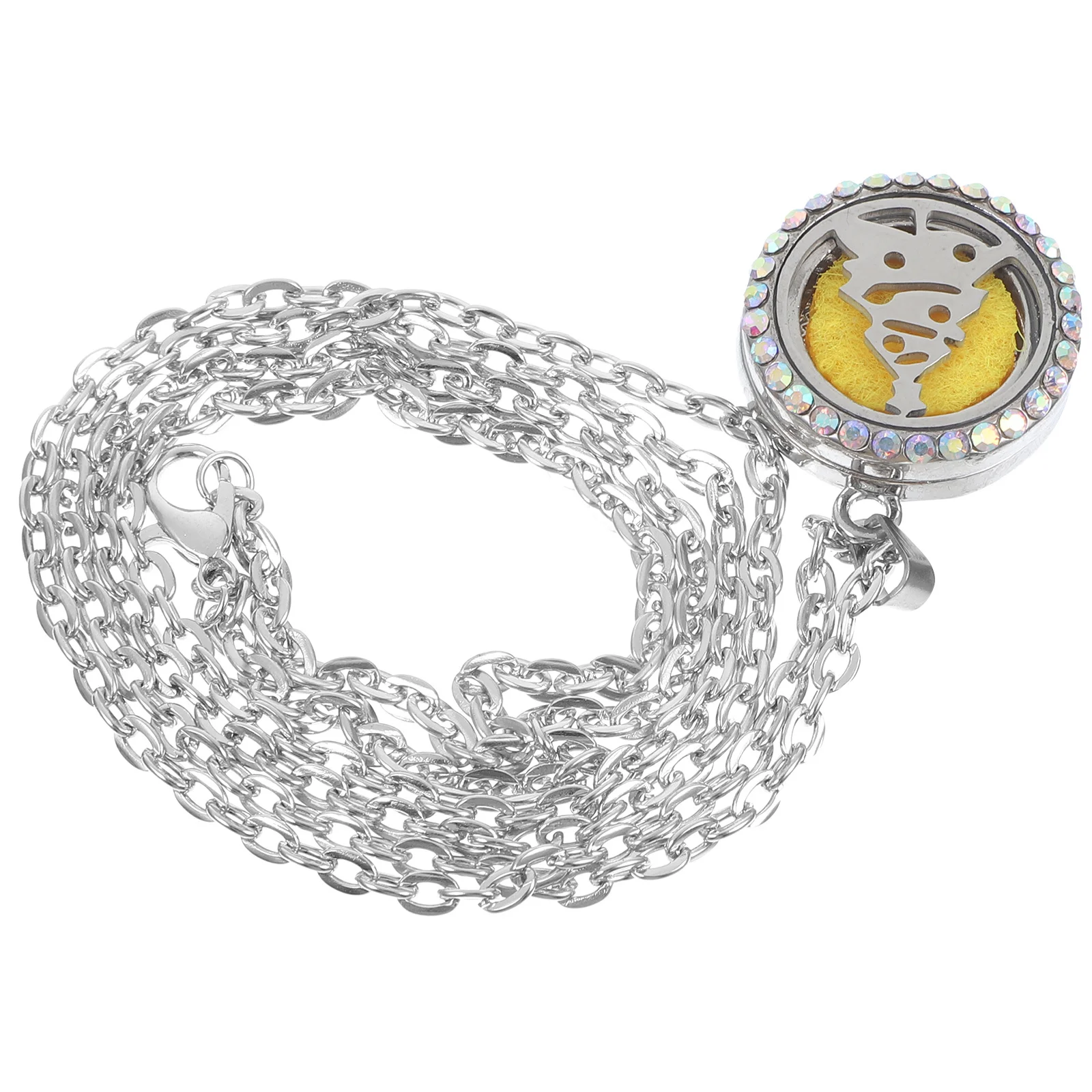 قطعة واحدة من قلادة سلسلة مدلاة الزيوت العطرية للنساء قلادة جميلة بتصميم منحوت هدية مثالية للحب والبركة