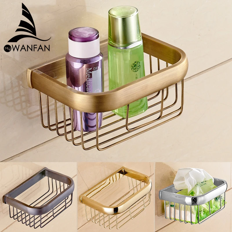 Paper Holders Chrome Finish Wall Mounted Bathroom Accessories Toilet Paper Holders Black Bathroom WC Basket Tissue Holder 81358