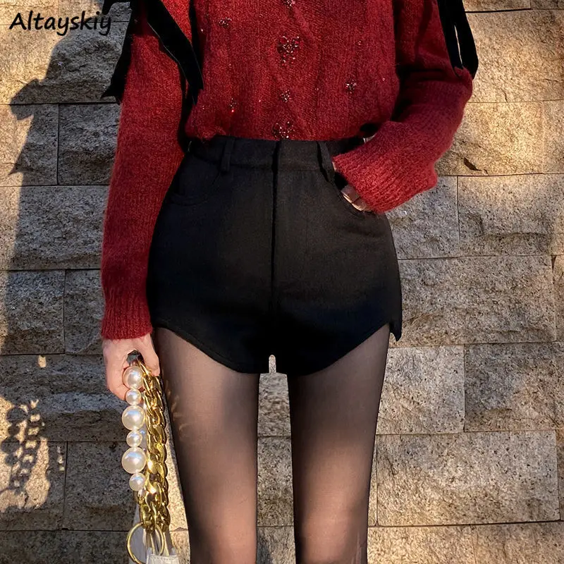 

Irregular Shorts Winter Trouser Women Wide Leg High Waist Sexy Hotsweet European Streetwear Fashion Clothing Hipster Ladies Y2k