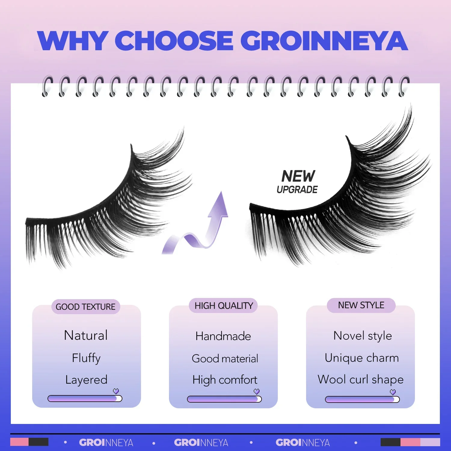 Veltrinay Ciglia Cat Eye Manga Lahses Occhio alato Ciglia allungate Visone finto Aspetto naturale Ciglia finte Trucco