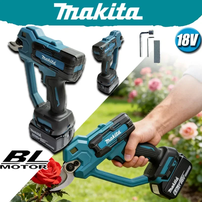 

Makita 18V Battery Brushless Electric Pruning Shears 35mm Cordless Scissors Branch Pruner High-power Cutter Power Tools