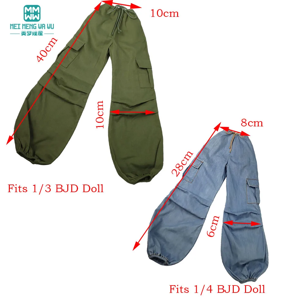 Passend für 43-60cm 1/3 1/4 SD DD BJD Puppenkleidung Modische Arbeitshose Kurzes T-Shirt Mädchen Geschenk – Detail 1