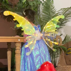 Electric Butterfly Wings Moving Elf Wing with Light Fairy Wings for Kids Birthday Christmas Cosplay Dress Up Angel Girls Toy