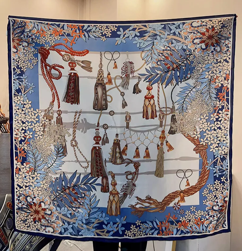 Silk scarf 110 silk double crepe large square scarf sunscreen breathable mulberry silk shawl scarf is fashionable and versatile