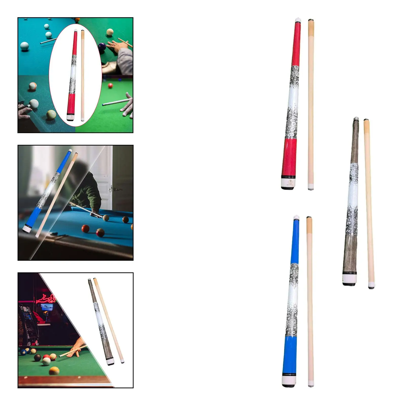 

57" Sturdy with 13mm Tip Lightweight Billiard Bar Cue for Pool Table Versatile Pool Stick 2 Section Maple Wood for Beginners