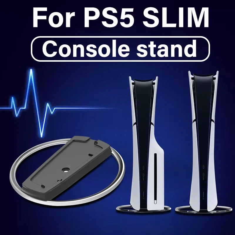 For Ps5 Slim Metal Vertical Stand Black Bracket Holder for Sony Playstation5 Slim Portable Metal Game Console Base Bracket Stand