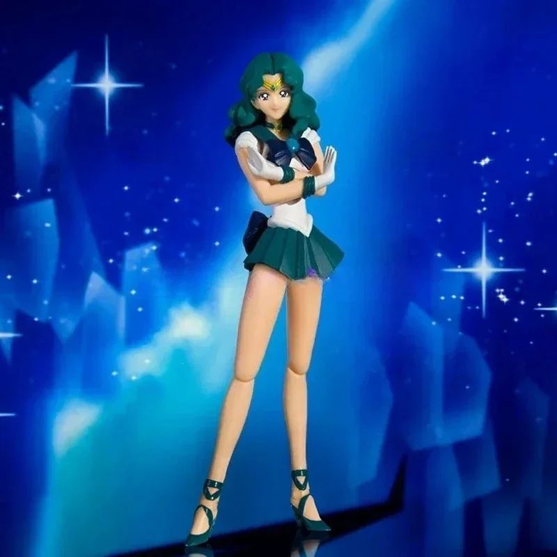 

Коллекционная фигурка Bandai Sailor Moon SHF Kaiou Michiru Neptune, анимационная цветная модель, оригинальная коллекционная модель, украшение, аниме-фигурка, игрушка