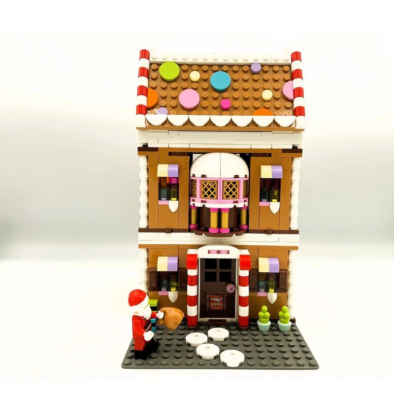 934 ELEMENTY MOC Personalizowany Domek z Piernika Modularny Alternatywny Model Budowy z Klocków Model 40809 Zestaw do Samodzielnego Montażu Prezent