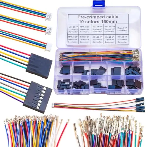 Connecteur MX1.25 à Dupont 2.54 Molex, Dupont 1.25mm et Dupont 2.54mm 1/2/3/4/5/6/7/8/9/10P (MX125-to-Dupont)