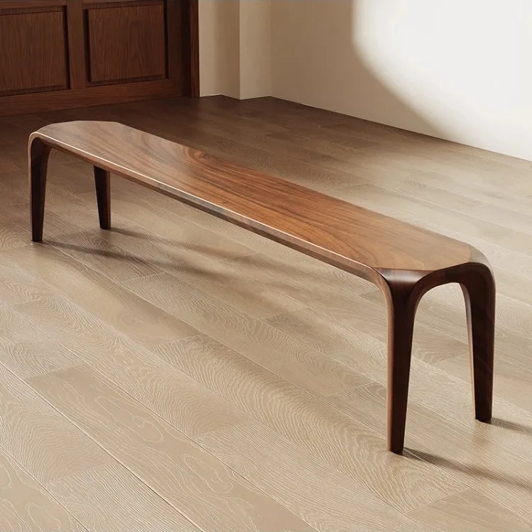 South American walnut dining table household Japanese-style solid wood bench living room shoe changing