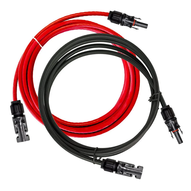 1 Pair Black and Red 4mm 12AWG Solar Panel Extension Cable Insulation Copper Wire Solar PV Connector