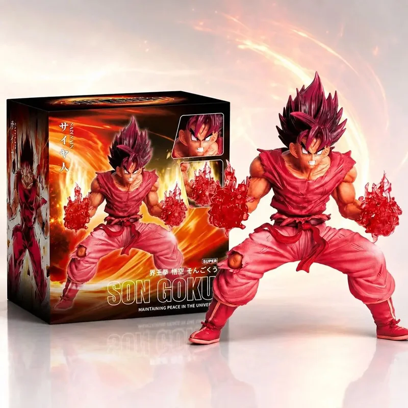 Figura de acción de Son Goku Kaioken de Dragon Ball, en PVC, coleccionable, modelo de estatua, regalo de cumpleaños para coleccionistas de anime, disponible en stock.