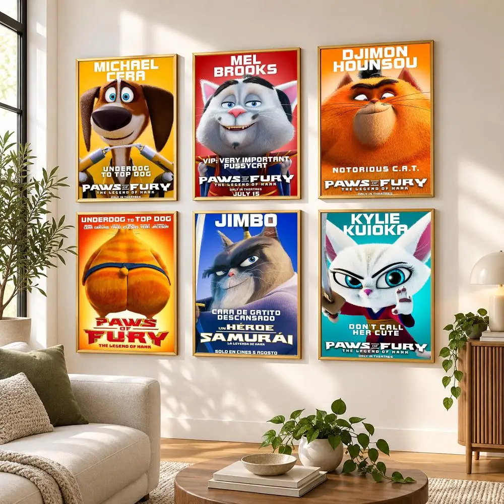 P-Paws of Fury The Legend of Hank Poster HD art sticky wall waterproof home living room bedroom bar aesthetic decoration
