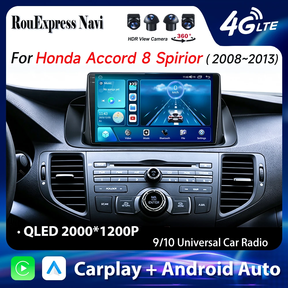 Android Autoradio For Honda Accord 8 Spirior 2008 2009 2010-2013 Radio Samochodowe Bluetooth No 2din DVD Multimedia Video Player