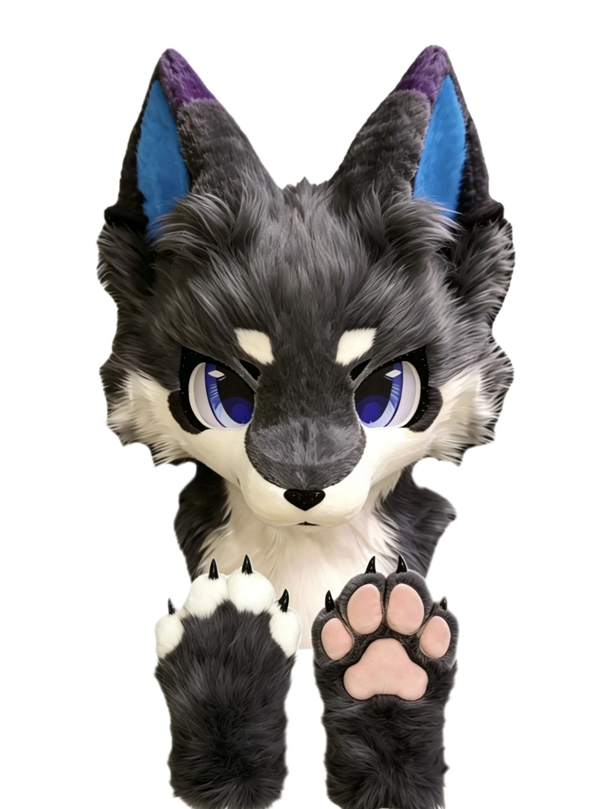 

Fur coat husky headwear set, long-haired lion and fox costume for Halloween role-playing special event advertising performance