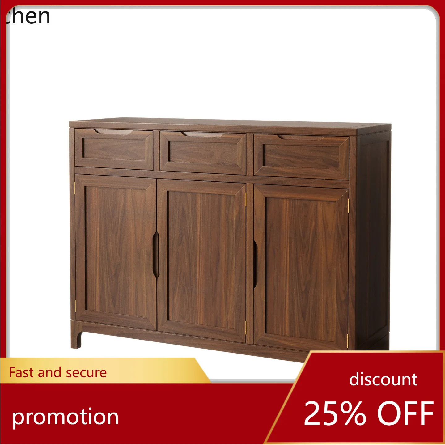

HXL Solid Wood Sideboard Cabinet Living Room Wall-Mounted Storage Cabinet Simple Modern Floor Tea Cabinet