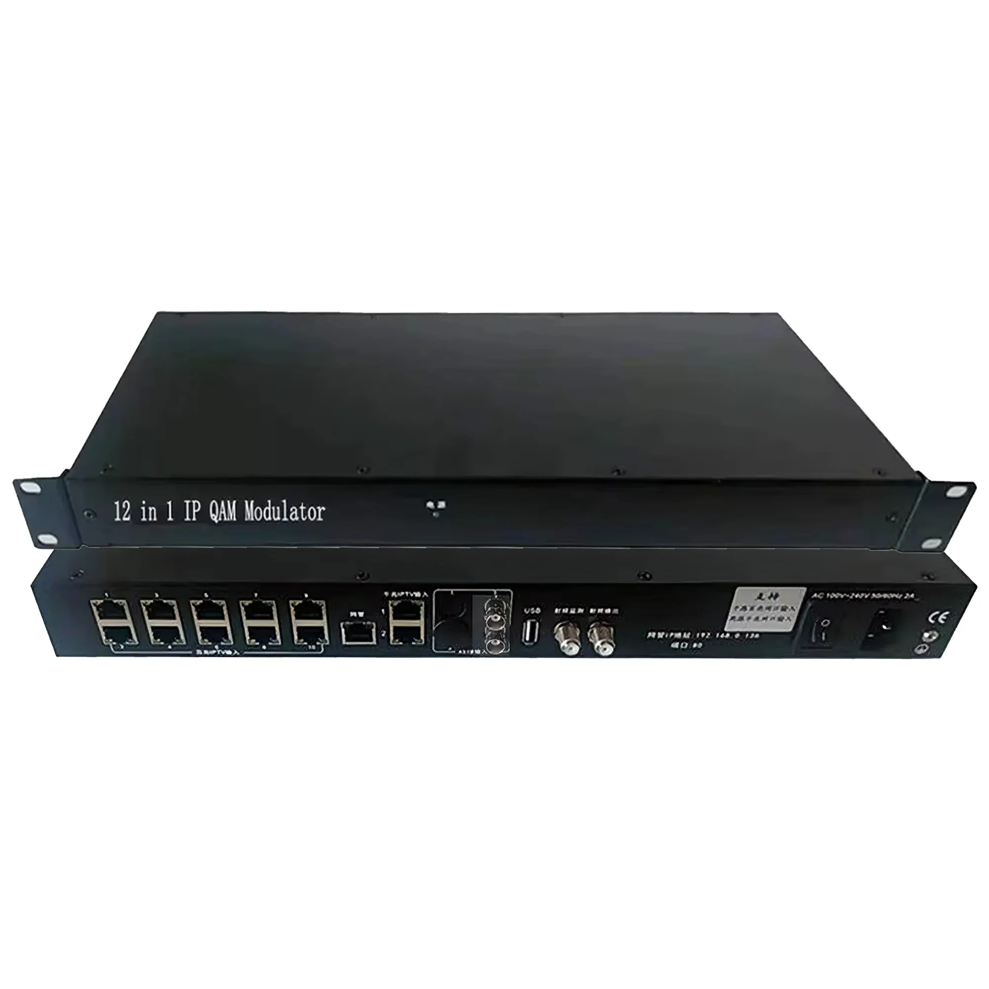 

12-channel IP/ASI QAM modulator Multicast RTP/UDP to RF DVB-C output Cable TV Digitizer