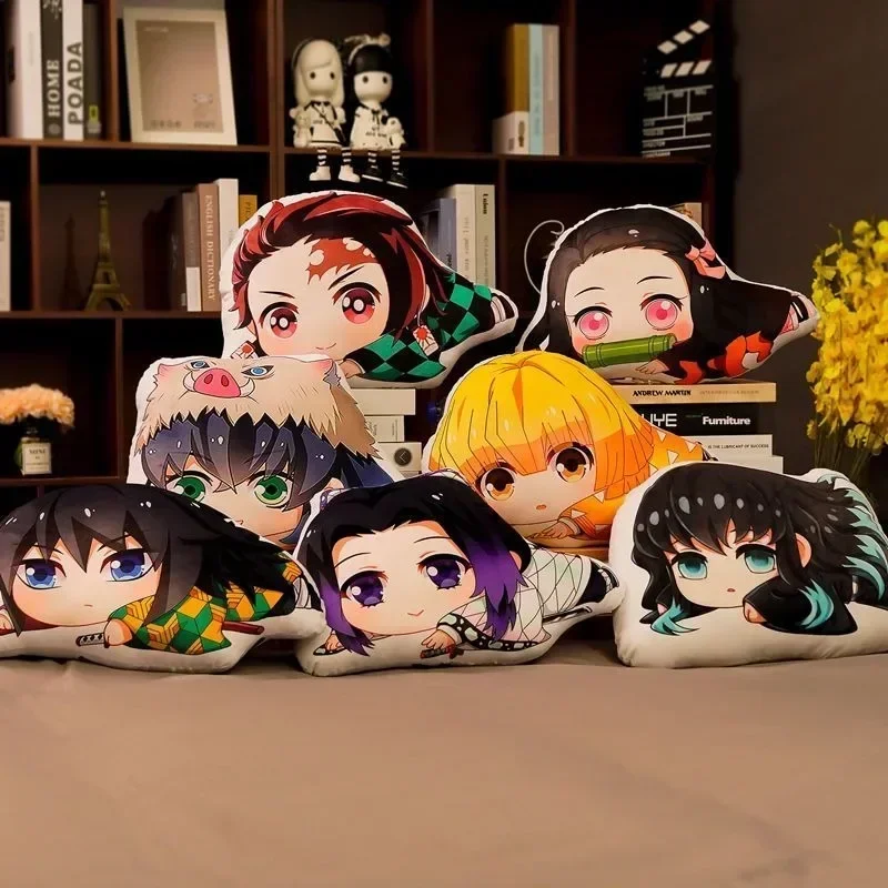 Demon Slayer Plush Cushions Kimetsu no Yaiba Dakimakura Kawaii Anime Pillow Cute Tanjirou Nezuko Cushion Zenitsu Inosuke Dolls