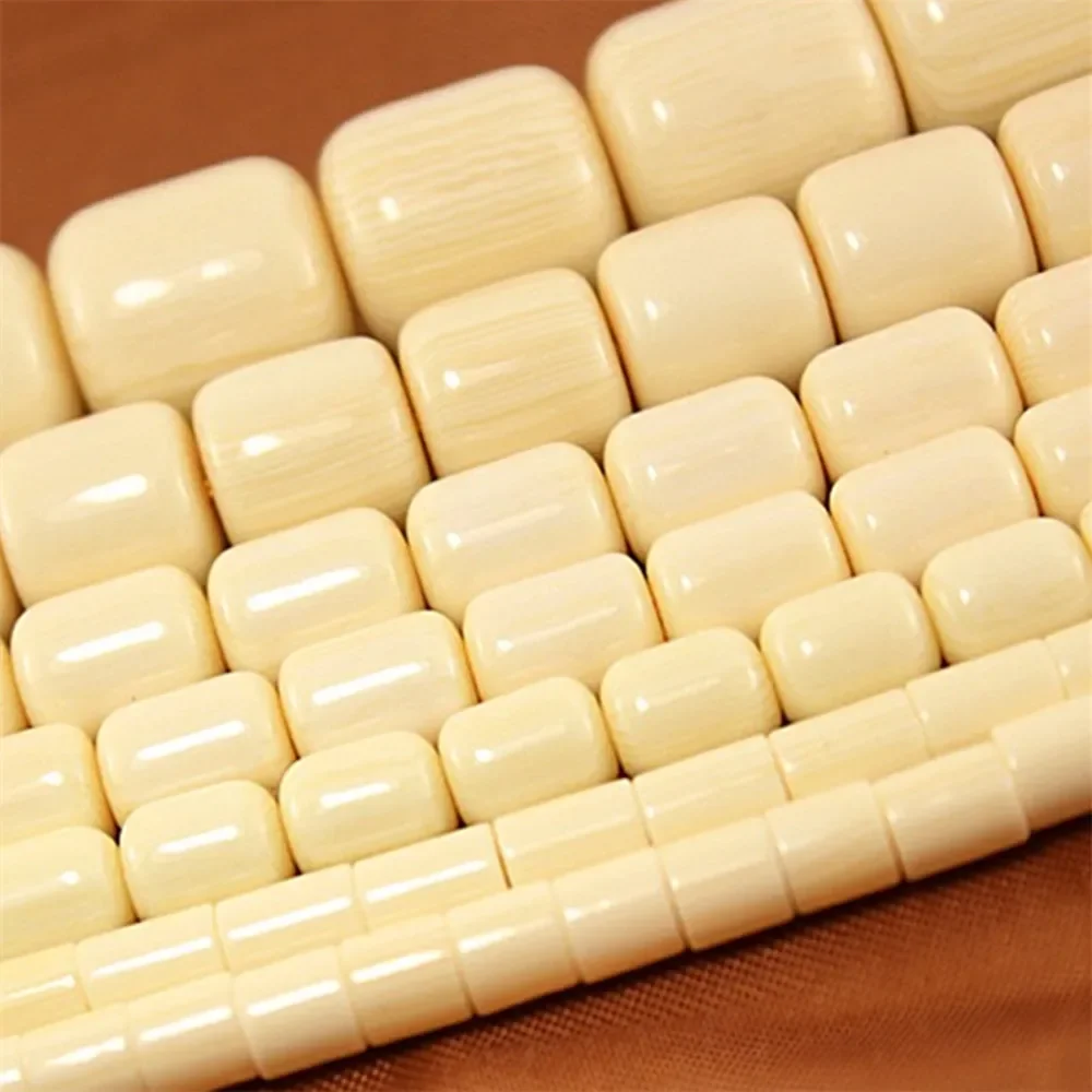 Ivory Gems Honey Cylinder Resin Beeswax Trendy Abacus Spacer Loose Beads DIY Jewelry Making Necklace Bracelet Crimp