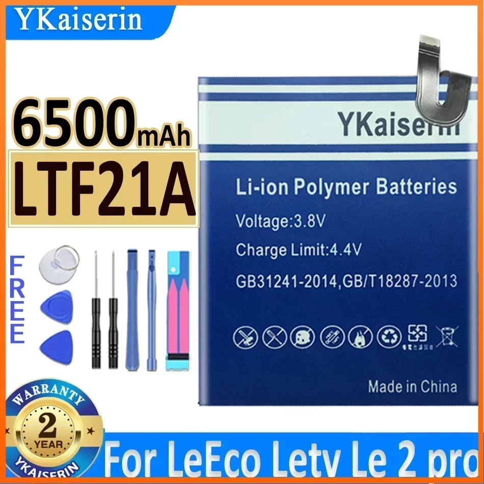 6500mah YKaiserin LTF21A Battery for LeEco Letv Le 2 Pro Le 2S Le S3 Le2pro X20 X626 X528 X621 X625 X520 X522 X527 Bateria tools