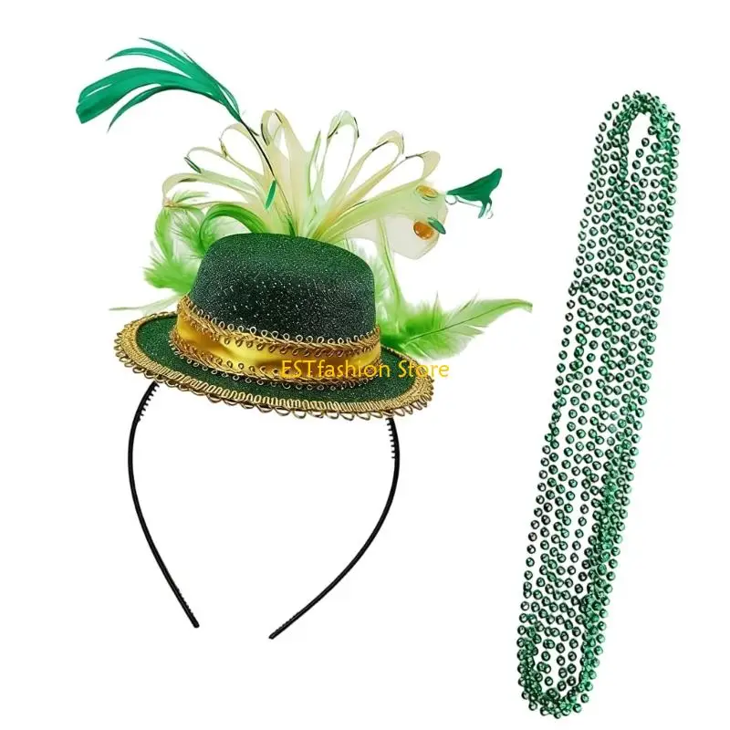 Y5GC Shamrock Decorated Hairbands Party Gift Giving Suitable for Different Ages Elastic Hair Accessory