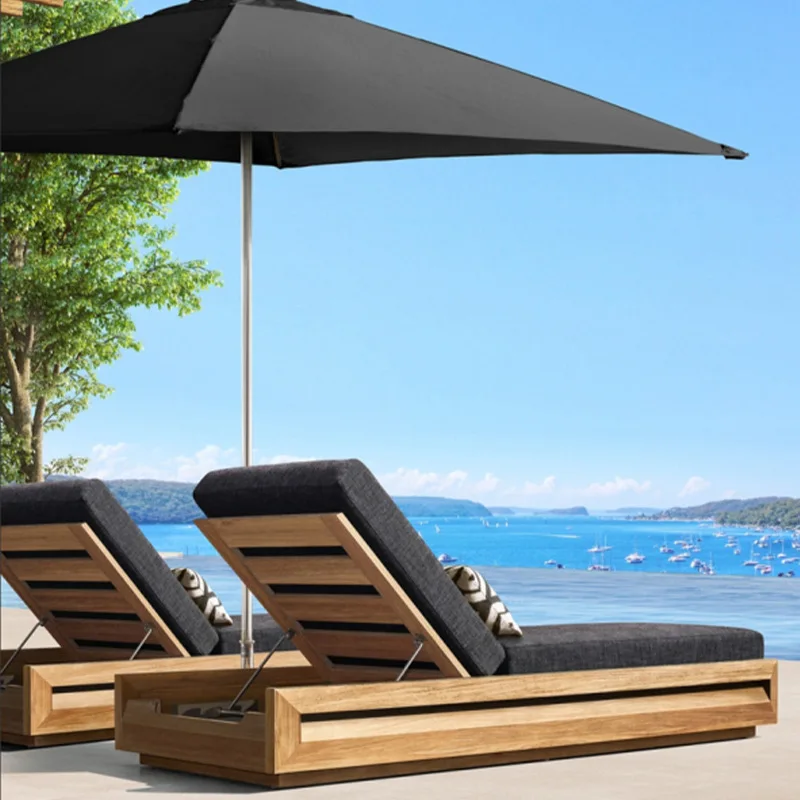 

Outdoor teak bed courtyard balcony swimming pool beach lounge chair waterproof sunscreen leisure outdoor furniture factory