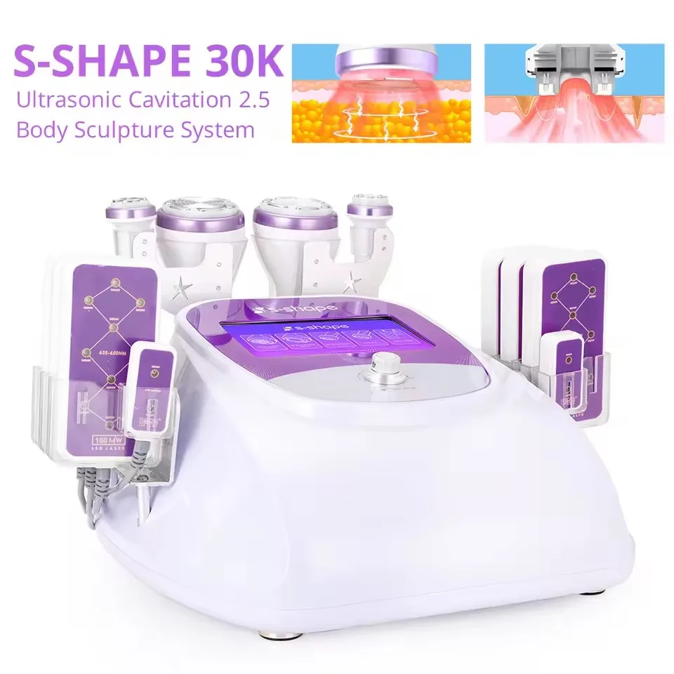 S Shape 30k Cavitation Radio Frequency Machine 160MW Lipo S Shape 30k Cavitation Radio Frequency Machine