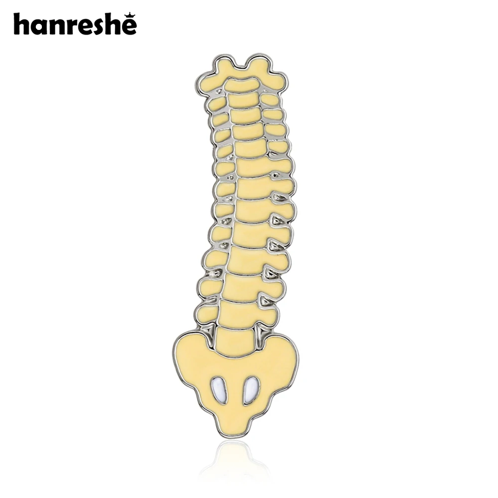 Hanreshe Spine Enamel Pin Medical Orthopedics Bone Brooch for Orthopedic Surgeon Doctor Nurse Jewelry Gifts
