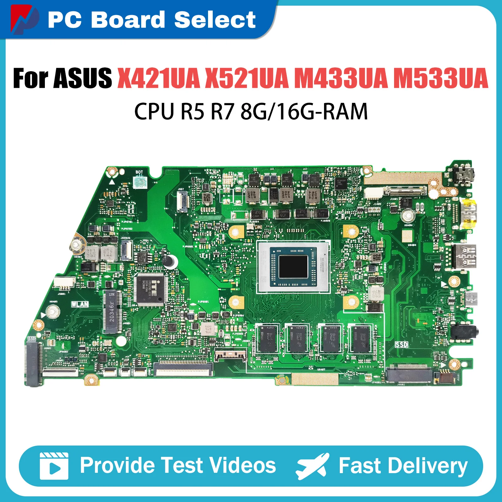 

Laptop MotherBoard For Asus Vivobook14 X420FA X420FAC F420FA A420FA X420F Notebook Mainboard I3 I5 I7 CPU 4G 8G 16G Systemboard