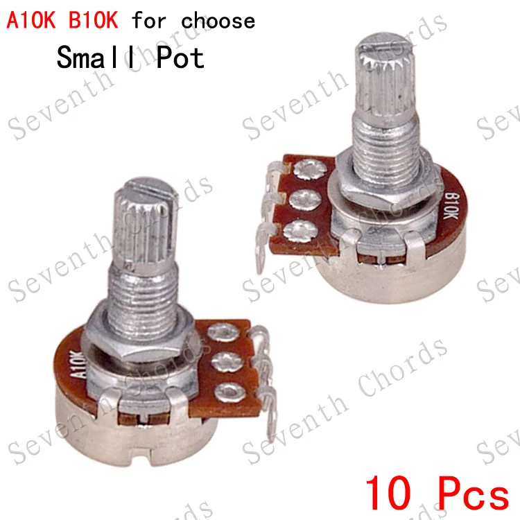 10 Pcs A10K or B10k Electric Bass Guitar Long Split Shaft 18mm Volume Tone Pots Audio Tone Switch Potentiometer