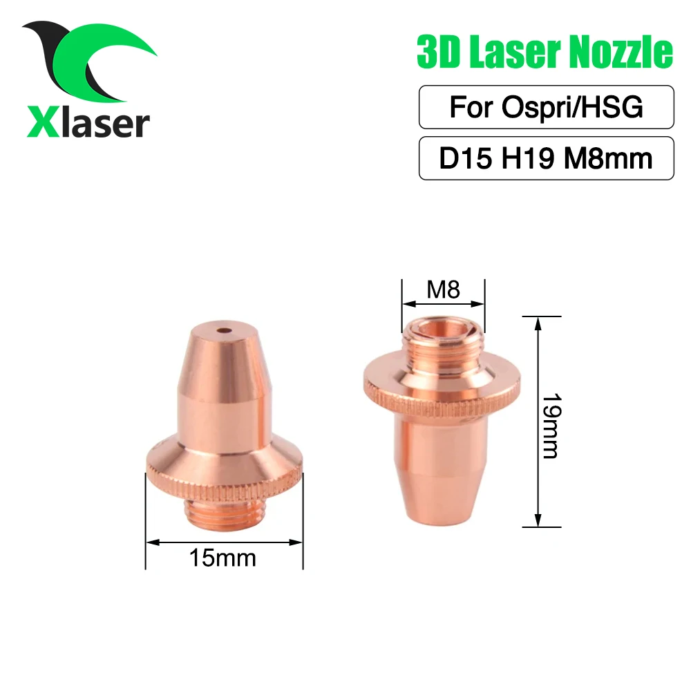 XLaser HSG QUICK OSPRI Fiber Laser Head Nozzles D15H19M8 Caliber 1.0-3.0 Laser Nozzle For Ospri LC80MC LC150MC Laser Head