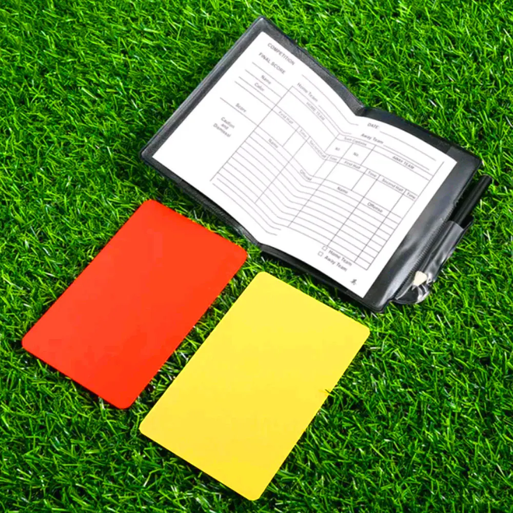 Carnet de portefeuille d\'arbitre de football avec carte rouge et carte jaune, outil d\'arbitre de jeu professionnel, 1 ensemble