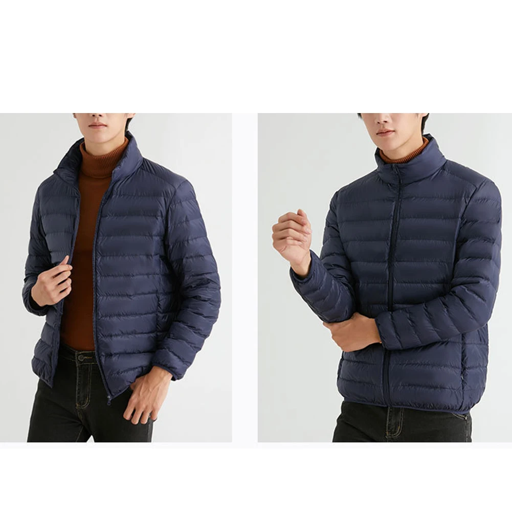 معطف رجالي مقاس كبير خفيف الوزن بياقة واقفة من القطن ملابس خارجية للاستخدام اليومي في الهواء الطلق والحفلات