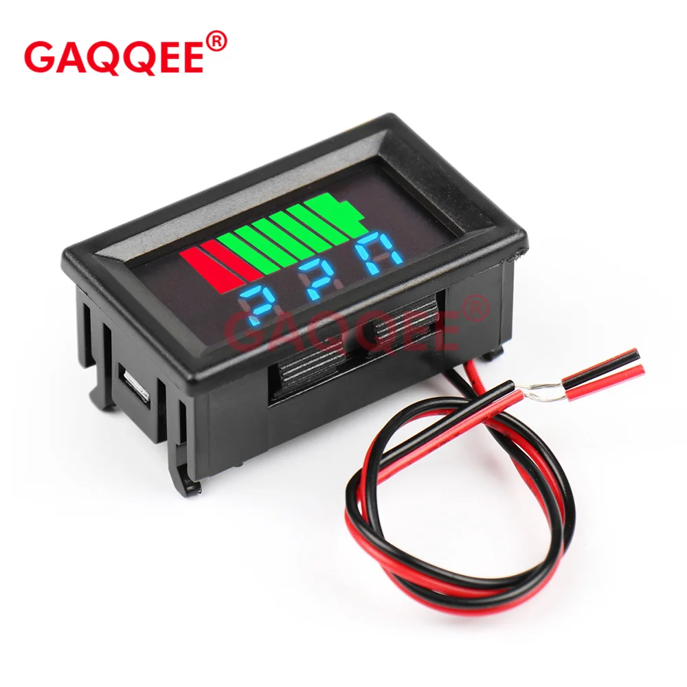 Indicateur de niveau de charge de batterie de voiture au lithium, testeur LED, voltmètre, compteur de capacité, affichage de test, 12V, 24V, 36V, 48V, 60V, 72V