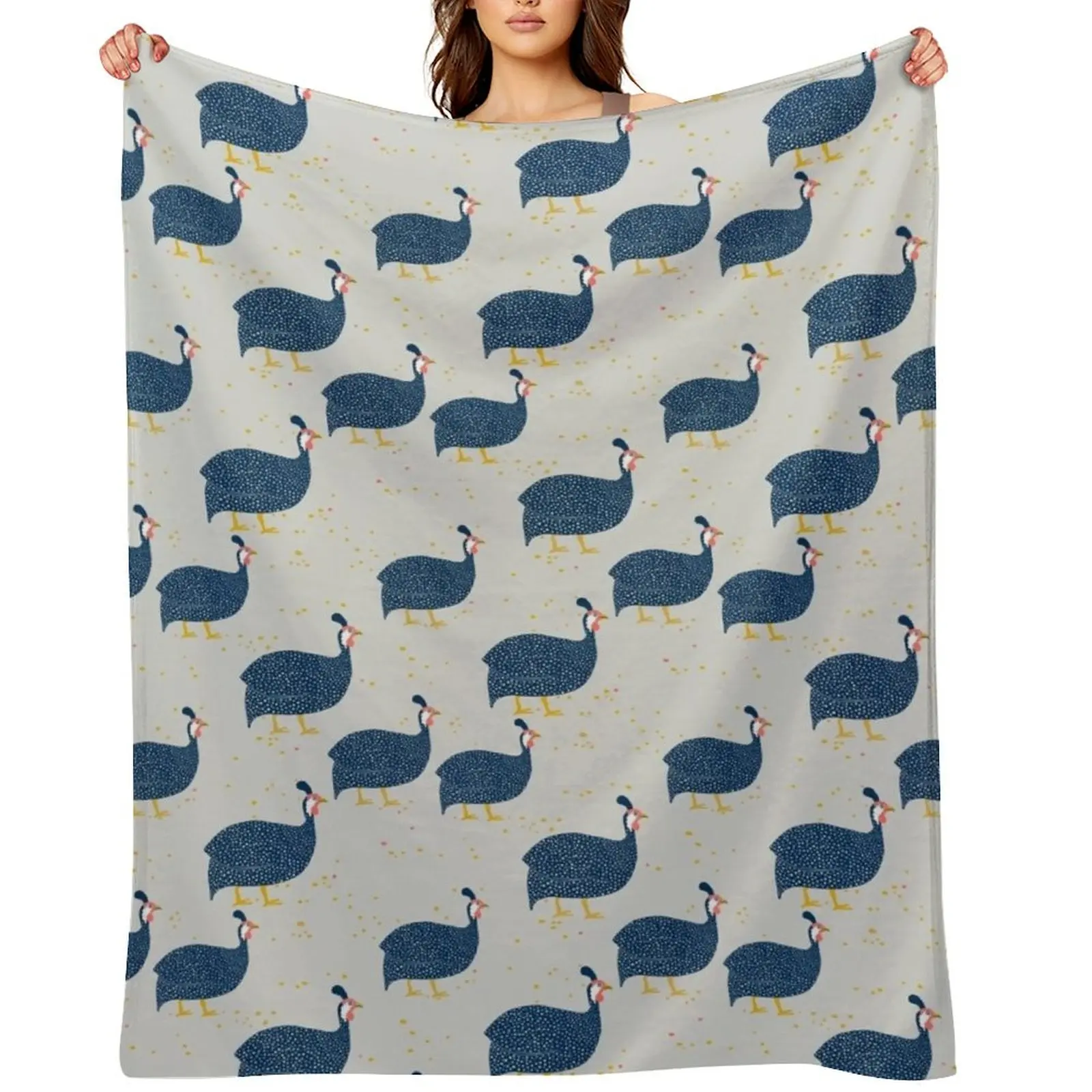 

Guinea Hens Throw Blanket Flannel Soft Beds Bed Fashionable Blankets