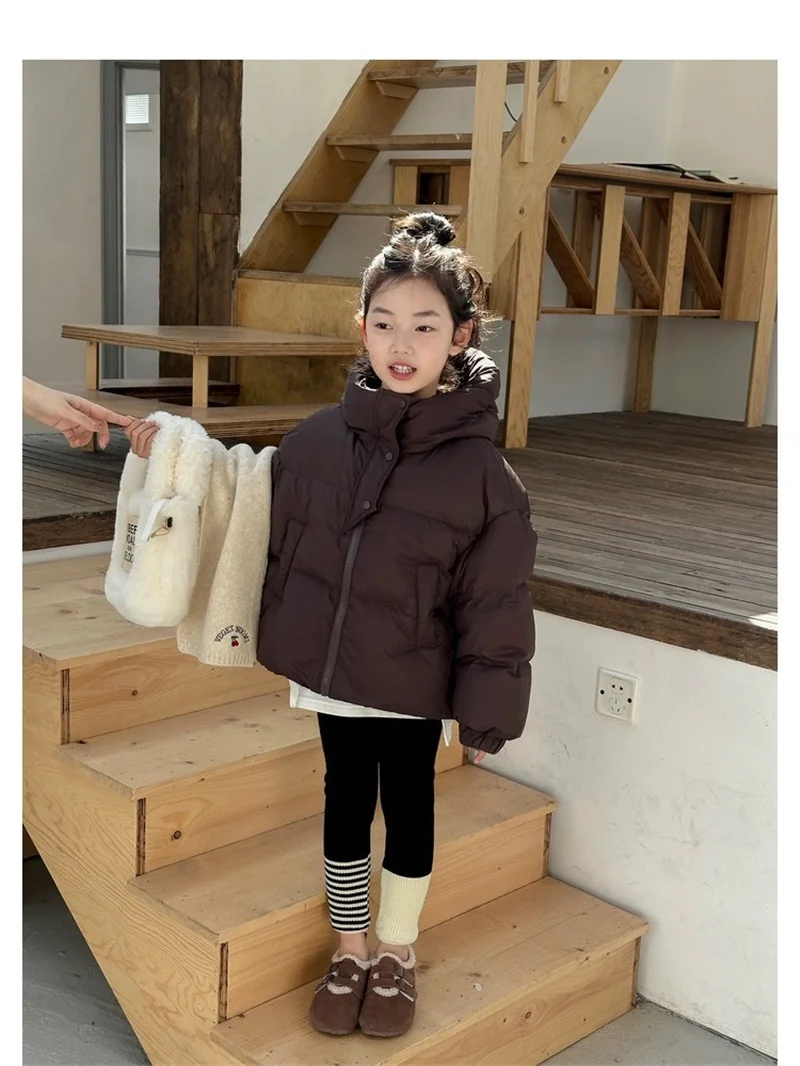 Kinder Warme Daunen-Baumwollmäntel Herbst Winter Jungen Mädchen Gefütterte Jacken Kinderbekleidung Baby Kapuzenparka Oberbekleidung 3-12 Jahre – Detail 6