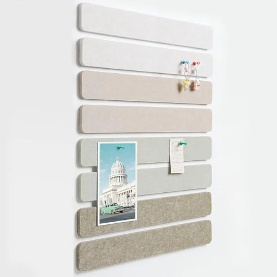 

Cork Board Felt Bulletin Board 8-Pack with 50 Push Pins for Paste Notes, Photos, Schedules, Adhesive Bulletin Board for Bedroom