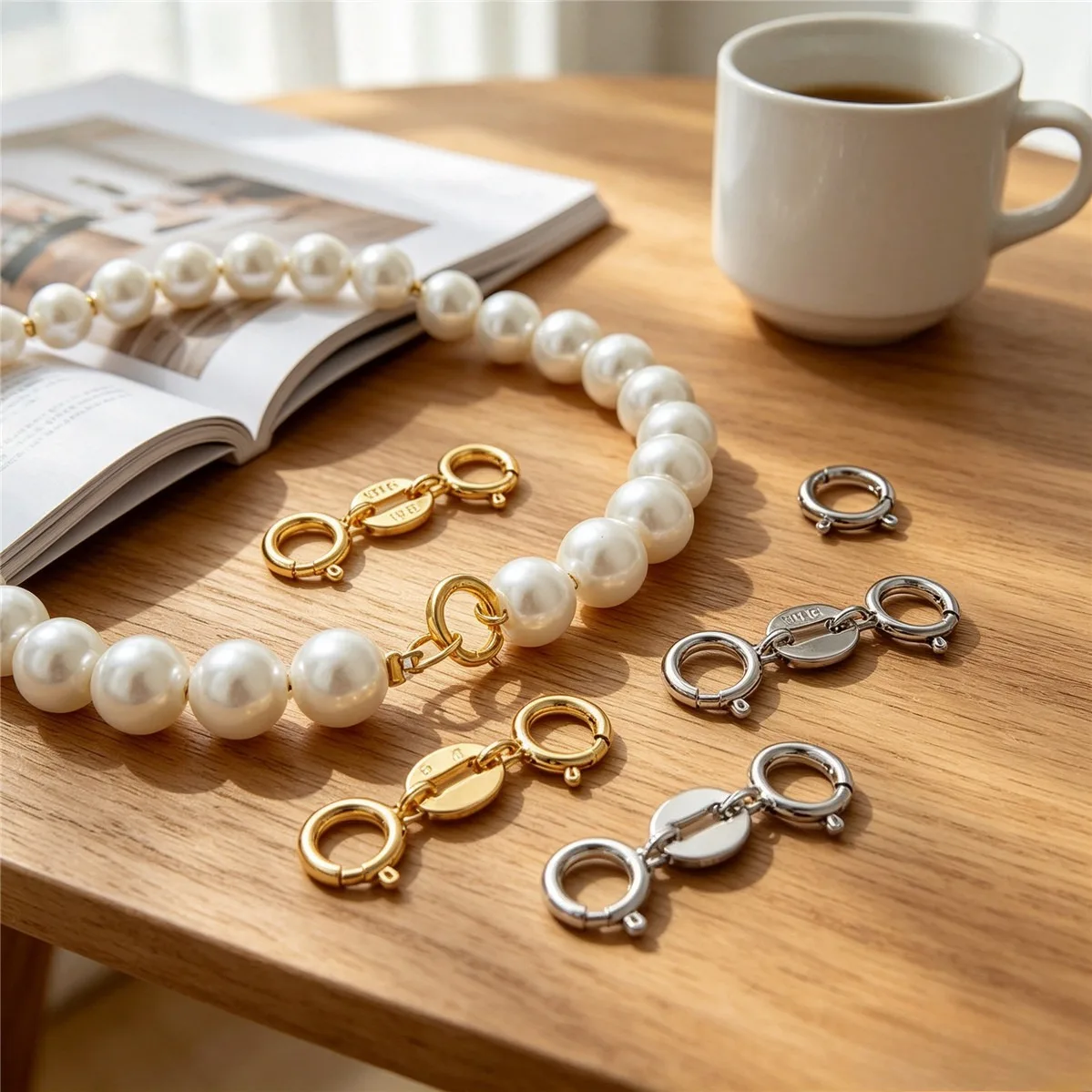 Brass 14K 18K Gold Plated Double Head Spring Clasp Multi Use Bracelet Necklace DIY Jewelry Findings