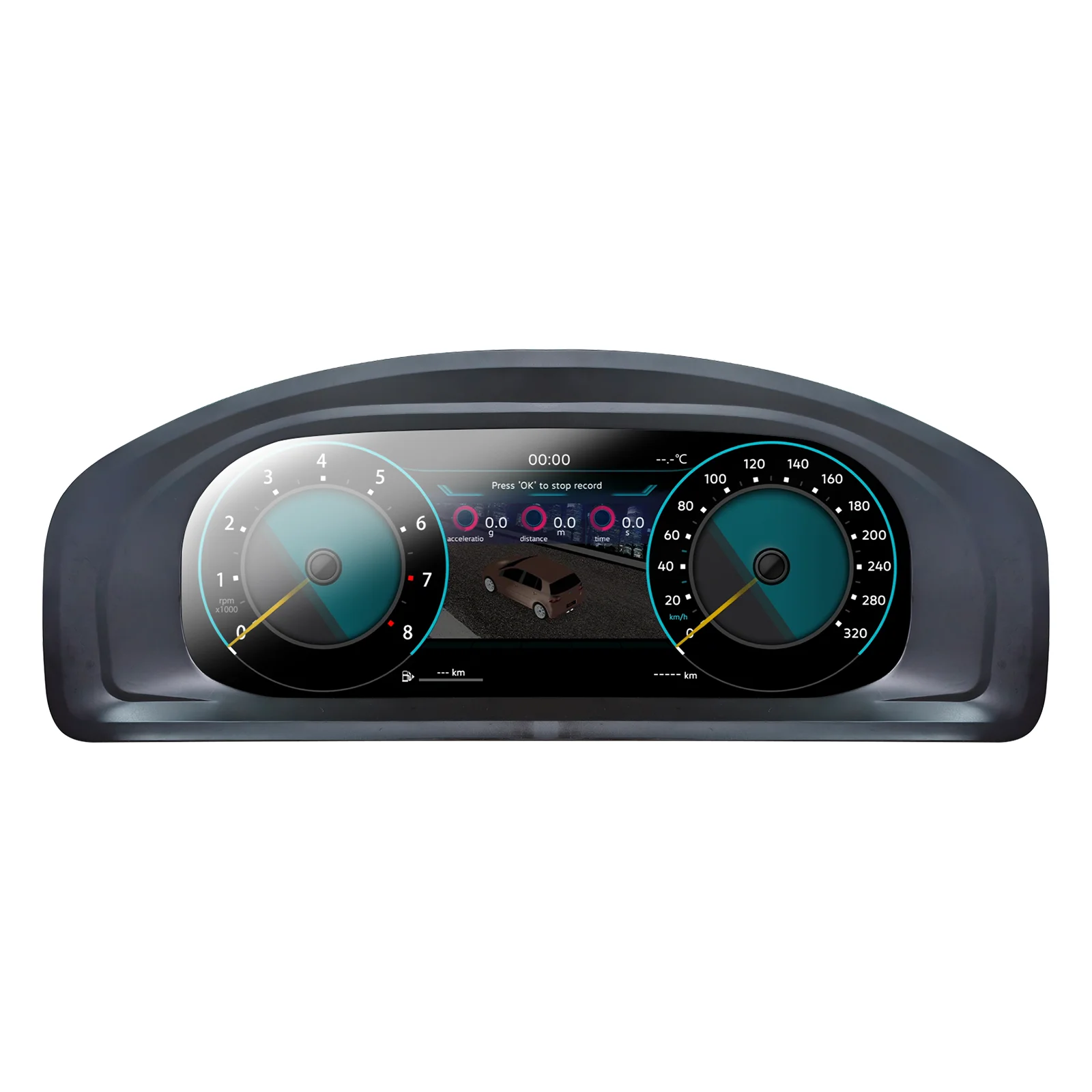 HD-Bildschirm 1920*720 Tachometer Linux LCD Digitales Armaturenbrett für VW T5 2003-2008 Jahrgänge Cluster Auto Instrumententafel Cockpit