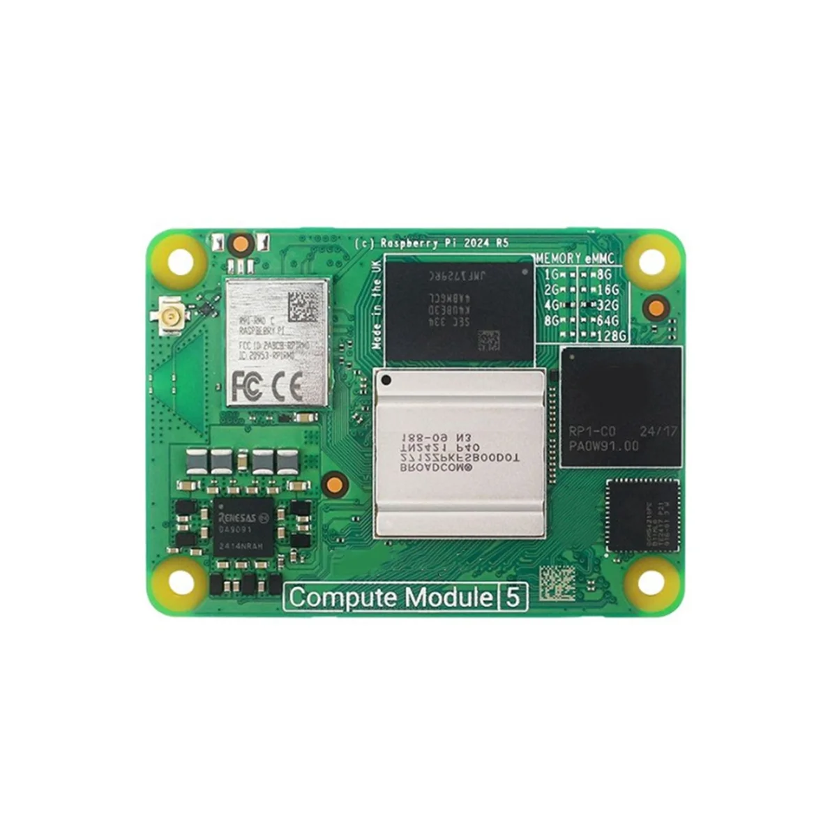 Módulo de cómputo GOB-oFor Raspberry Pi 5 CM5-Quad Core Cortex-A76 @ 2GHz, módulo de cómputo BCM2712 5 Core Board CM 5102016 -EMMC
