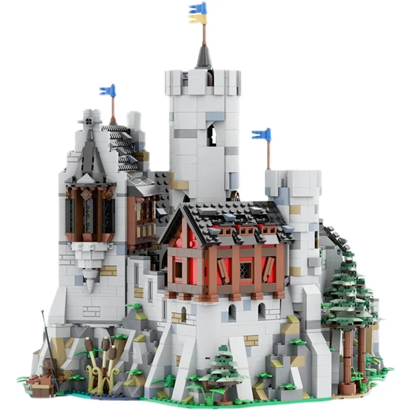 MOC Castelo Alemão Lewinstein Street View Modelo de Bloco de Construção de Arquitetura Medieval Europeia