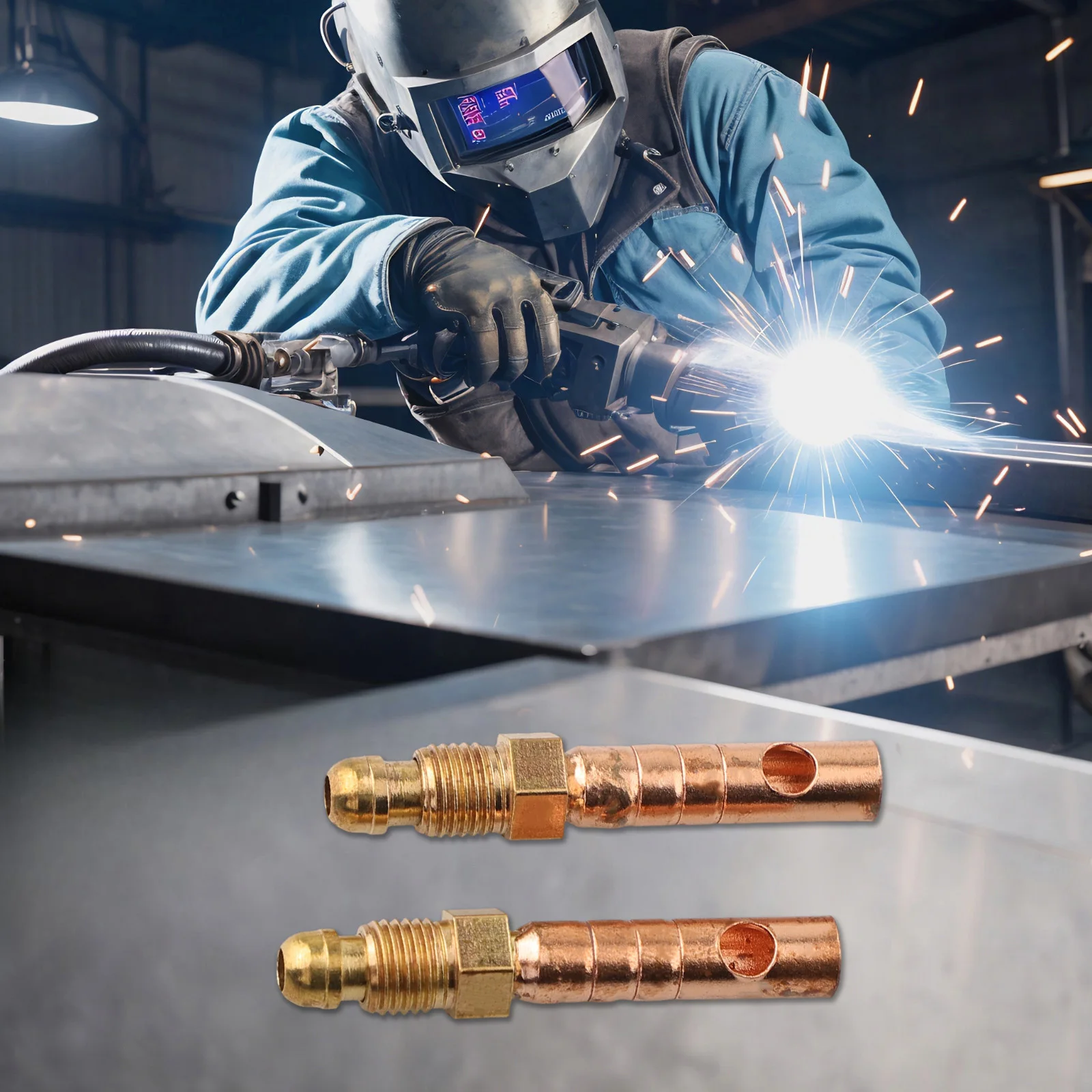 2pcs for tig Welding for torch Power Cord Adapter Compatible with WP9 WP17 WP24 Featuring Copper Gas and Electric