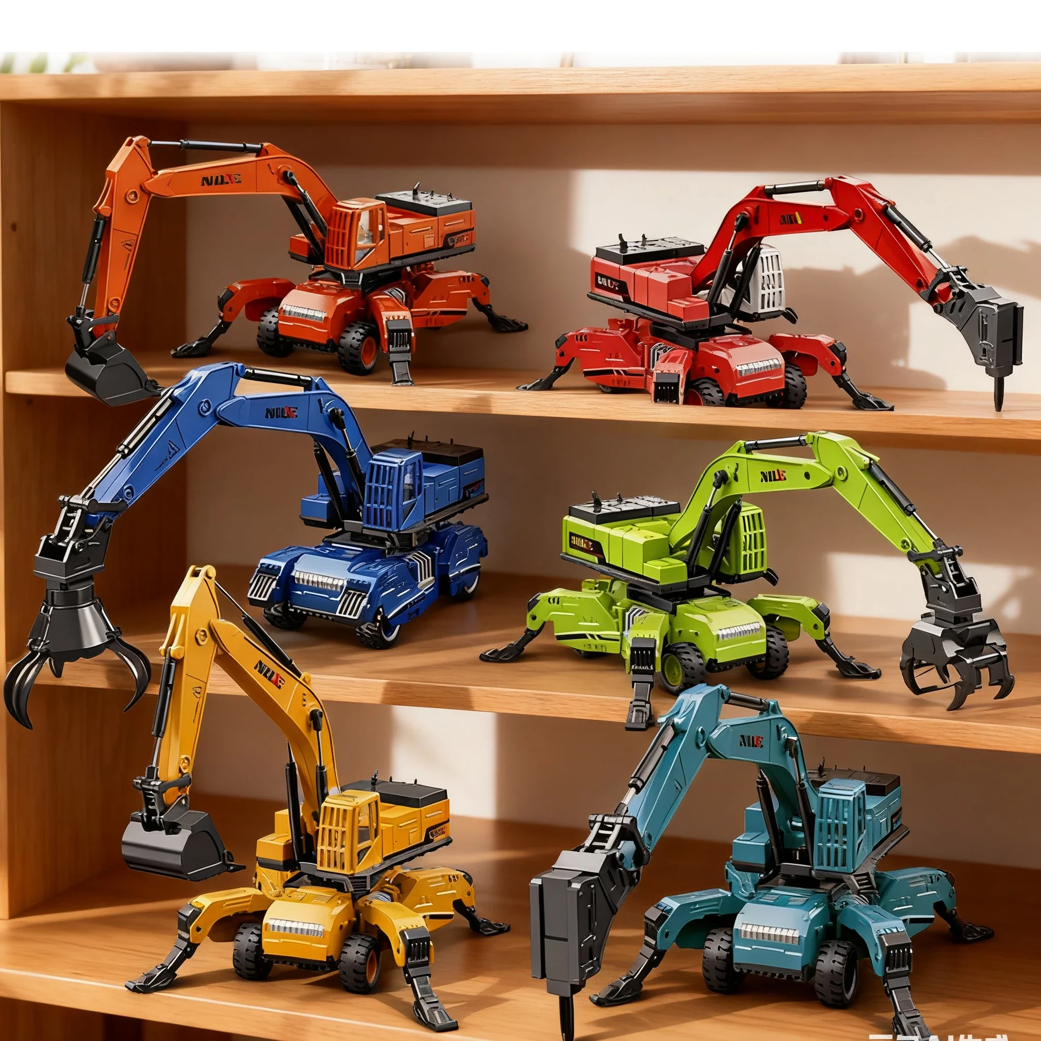 

1/50 Truck Model Excavator Tractor Sliding Toy Diecast Engineering Deformation Vehicle Collection Display Toys For Boys Girls