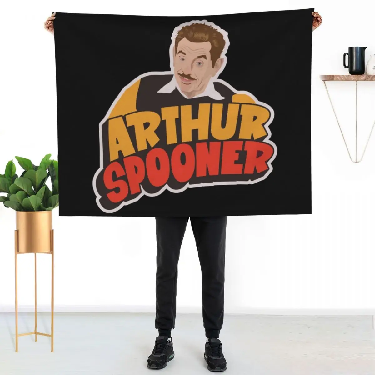 Arthur Spooner Illustration - Quirky Charm from King of Queens Throw Blanket Cozy Sofa Blanket for TV Watching Napping - view 2