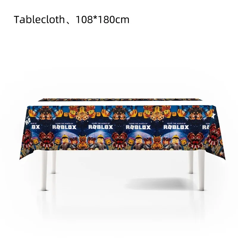 Nouveau thème ROBLOX 1 pièces Kit de Table de fête d'anniversaire couverture jouet enfants garçons filles faveurs nappe en plastique fournitures de fête