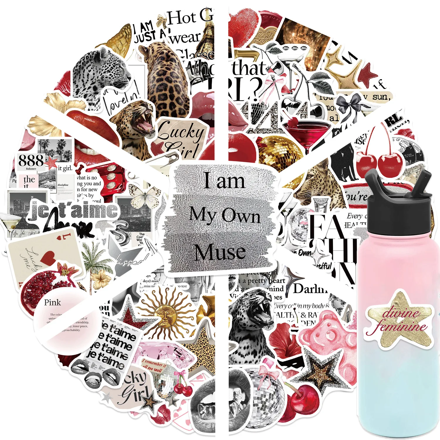 10/30/50/100pcs 미적 소녀 스티커 (여행 가방, 스케이트보드, 노트북, 냉장고, 휴대폰, 자동차 스타일링, DIY, 페가티나) ﻿