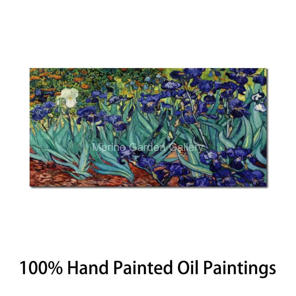 1pc frameless Canvas Painting Large Textured Canvas Art Irises Vincent Van Gogh Oil Painting Handmade Modern Famous Artwork Livi