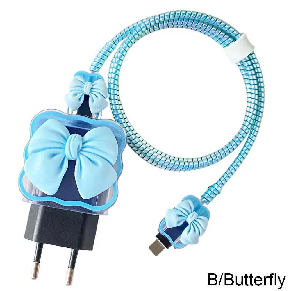 Cable Protectors Set Charging Protector For Samsung 25W EU Plug Protector USB Data Cable Line Protection