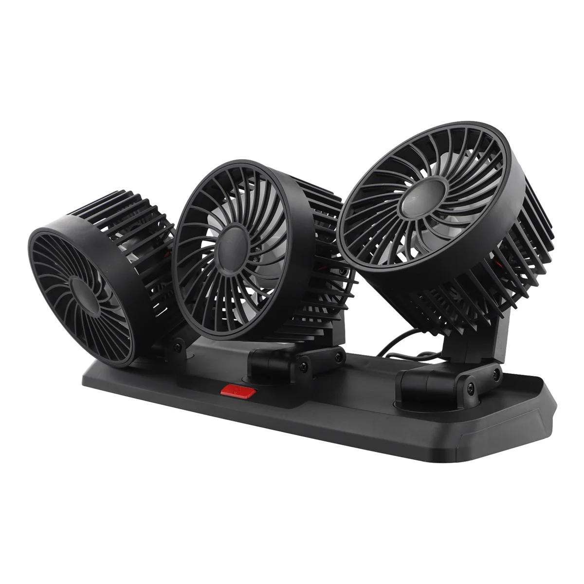 Car Fan Triple Heads Car Fan 5V with USB Cable Car Fan Powerful Cooling Dashboard Three-Speed Adjustable Fan