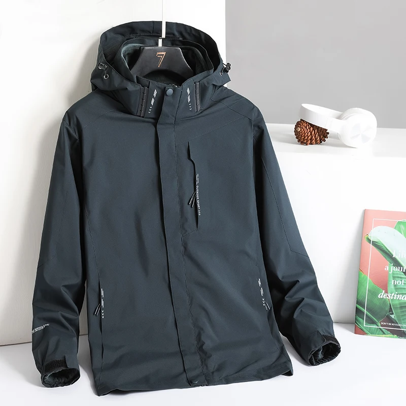 

Men Outdoor Tourism Mountaineering Jackets Unisex Two-pieces Sets 3 in 1 Fleece Jackets Male Mountain Hiking Winter Rain Jacket